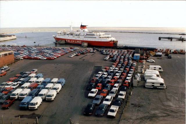 Sally Line's Ramsgate to Dunkerque ferry. AFLOAT adds this former operator at the Kent port (near to the UK's largest and busiest ferryport at Dover) was served by ferries among them The Viking (above) which during 1989, Sally chartered to B&I Line and deployed on the Dublin-Holyhead route. The state operated line was in 1992 acquired by ICG, parent company of Irish Ferries which is to introduce newbuild W.B. Yeats on the core Irish Sea route this month.  