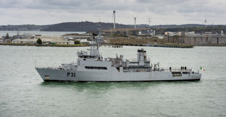 Security experts: Ireland must invest in its air, sea and cybersecurity to fend off threats from hostile states, such as Russia. Above: LÉ Eithne leaving the Naval Base at Haulbowline Island opposite Cobh in lower Cork Harbour.