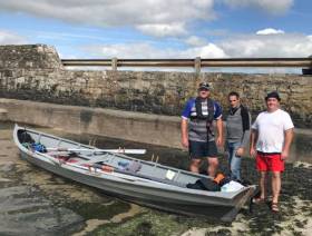 Cllr Emmett O&#039;Brien after rowing from Ringmoylan to Labasheeda