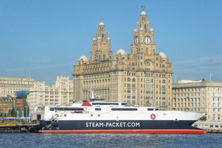 The Isle of Man fastferry craft Manannan, AFLOAT adds which operates the Douglas-Liverpool (seasonal) route berthed at the Pier Head of the English north-west port. 