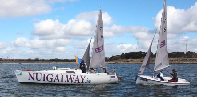 Serving as the Committee Boat for the Connacht team racing event was the Port of Galway supported new NUIG Sailing keelboat (pictured above)