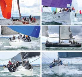 IRC racers competing at Kinsale include (clockwise from top left) the XP44, Wow, the XP50 Freya, the Grand Soleil 44, Eleuthera, the Grand Soleil 40, Nieulargo, the J109s Outrajeous and Jelly Baby 