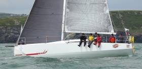 HYC&#039;s Bam competing in last month&#039;s Round Ireland race. Sailing solo this week, skipper Conor Fogerty is in contention in the Solo Fastnet race and expected to finish the race tomorrow