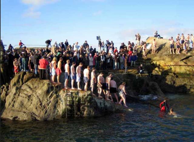 Winter sea swims are a famous Irish pursuit but none more famous than the Christmas Day morning swim at the Forty Foot bathing place in Sandycove on Dublin Bay