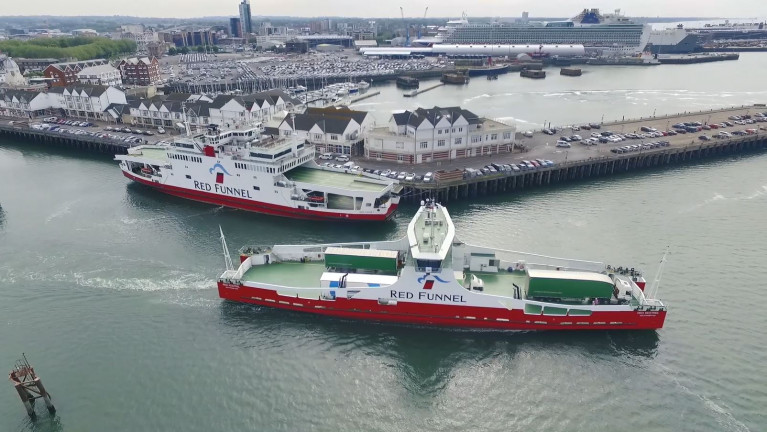 UK shipyards, the A&amp;P Group and Cammel Laird of Birkenhead along with Isle of Wight operator, Red Funnel have announced a new Apprenticeship Partnership Agreement. AFLOAT adds In 2019 the Merseyside shipyard built Red Funnel&#039;s freight-only ro-ro vessel, Red Kestrel (above on maiden sailing) departing Southampton for the Isle of Wight. The company also operate a passenger car ferry fleet including a &#039;Raptor&#039; class (as berthed) at the English south coast port. 