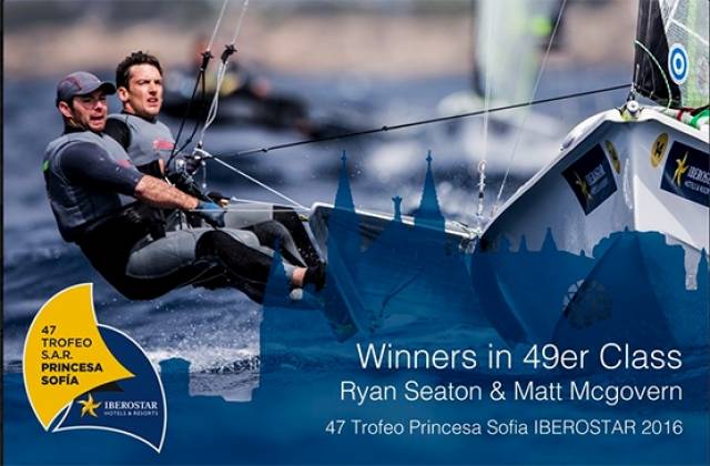 Ryan Seaton and Matt McGovern in action at the 49er Europeans this week in Barcelona