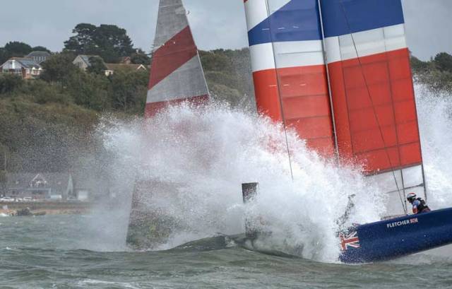 The British team suffered a devastating crash, nose-diving heavily into the Solent and throwing CEO and wing trimmer Chris Draper somersaulting