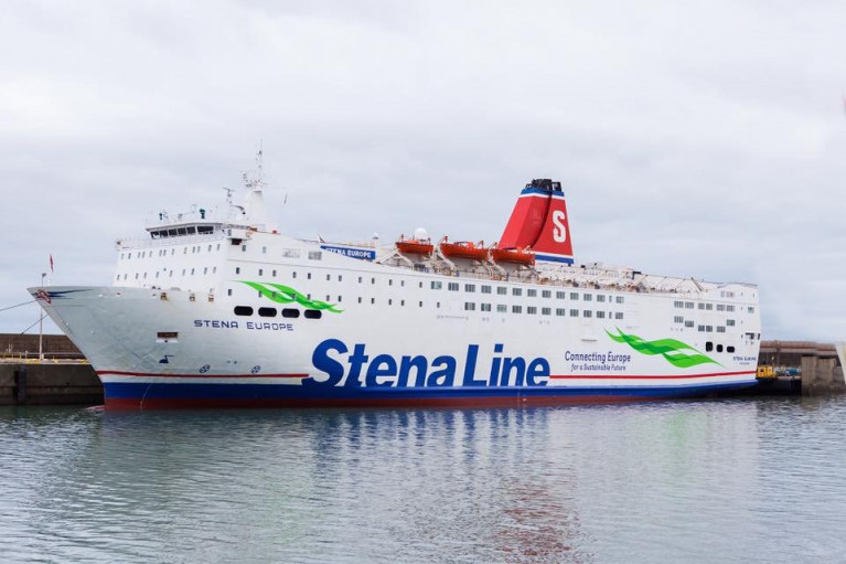 The Stena Europe (at the Co. Wexford ferryport) which covers the Rosslare to Fishguard route. Afloat adds the veteran vessel built in 1982 is the oldest ferry in Stena Line&#039;s (Irish Sea) fleet and within the operator&#039;s overall fleet of passenger/freight ships. 