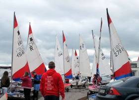 Topper dinghies prepare to launch at Clontarf Yacht and Boat Club