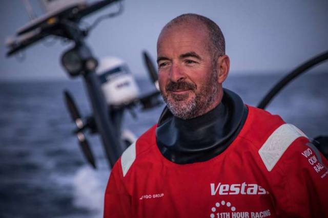 Ireland's Damian Foxall leads in the VOR