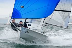 Alex Barry and Richard Leonard sailing in last month’s RCYC Dinghy Fest