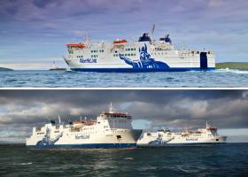 The trio of ferries that CMAL are involved in a deal with the Northern Isles service operated by NorthLink&#039;s network of routes between Scotland, Orkney and the Shetland Isles in the North Sea.  In the top photo is MV Hamnavoe: Scrabster-Stromness (Orkney) and below larger half-sisters MV Hjaltland and MV Hrossey that serve the main longer Aberdeen-Orkney-Shetland routes.