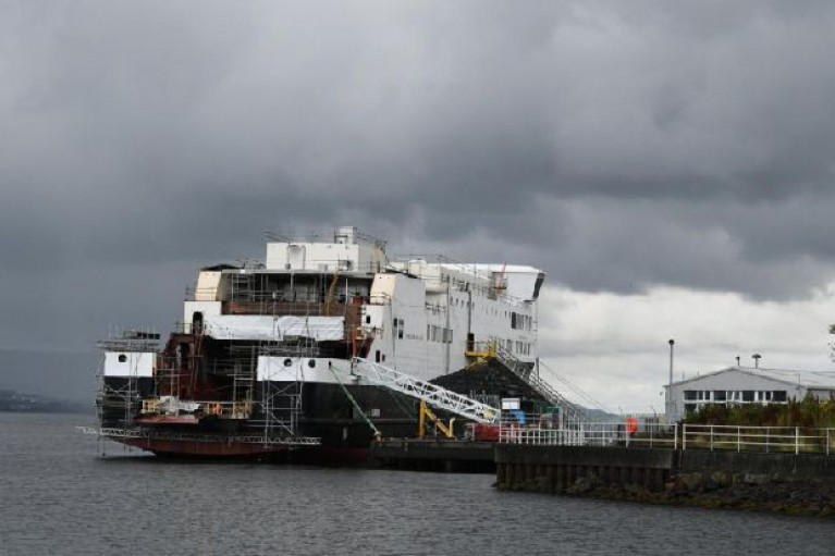 File photo: The unfinished Scottish Western Isles ferry Glen Sannox was launched on Clydeside in 2017 at Fergusons shipyard, two years before the complex was nationalised.