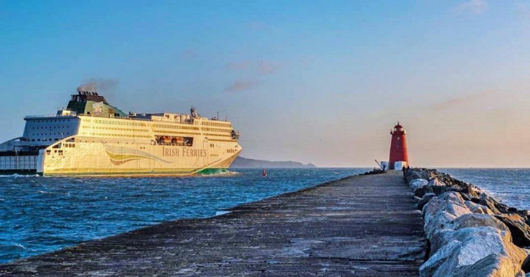 Operator Irish Ferries carried a total of 56,600 cars in the first half of 2020, down 64.9% on the same time last year. Above W.B. Yeats departing Dublin Port