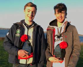 Nathan Van Steenberge (left) and Rian McDonnell Geraghty at the UK 29er Inland Champs