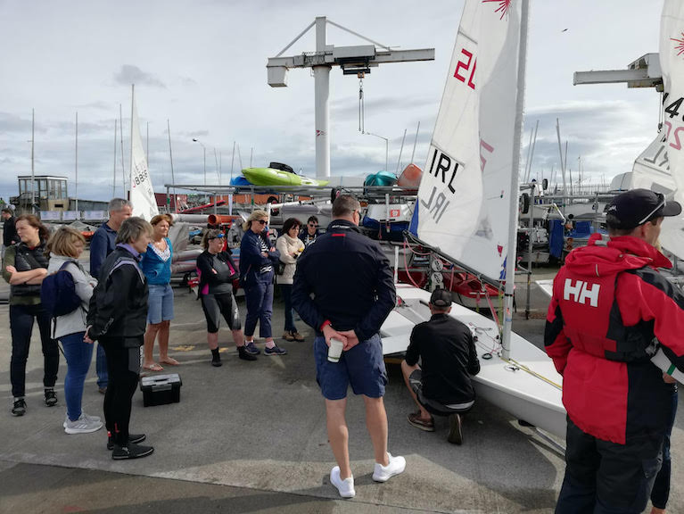 Laser &#039;kindegarten&#039; briefing at the Royal St. George Yacht Club in Dun Laoghaire Harbour