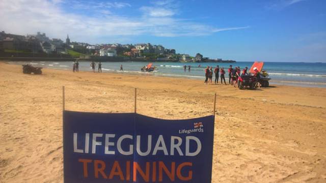 RNLI beach lifeguards in training