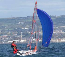  Leah and Luke Rickard in the lead in the 29er RYA NI National Championships on Belfast Lough