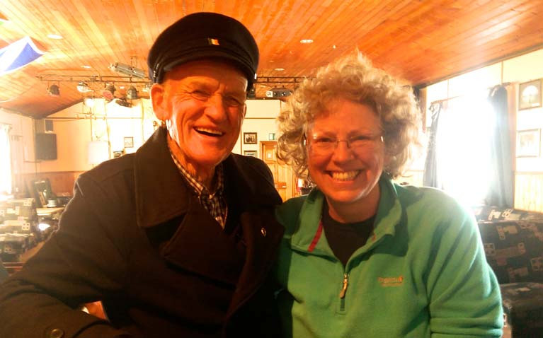  The King and the special sailing star – the late Patsy Dan Rodgers, King of Tory Island, with Rita Kennedy during her cruising visit to the island in 2017 with her husband Richard on their 34ft steel cutter Seachran