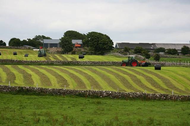 Silage baling on an Irish farm