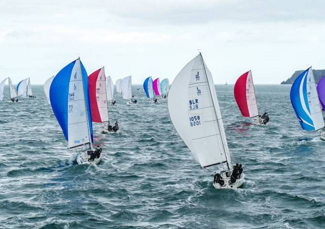 Action from Day 1 of the J/70 Worlds at Royal Torbay yesterday