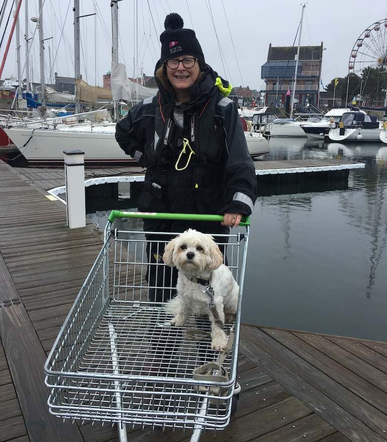 Darina Brown from the yacht Rhapsody and her accompanying sea dog Brody was on the Cruising Association of Ireland cruise from Dublin to Belfast 