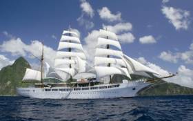 Rare call of the ultra-luxury cruise tallship, Sea Cloud II which overnighted in Dublin Port 