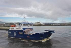 Departing Arklow the newbuild Spirit of Rathlin, a 6 vehicle /140 passenger capacity ferry is to enter Rathlin Island ferry service once a new £1m harbour works project is completed to accommodate the new 28m vessel.