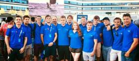 All in blue – Team IRL at the opening ceremony of the World Sailing Championships in Aarhus, Denmark
