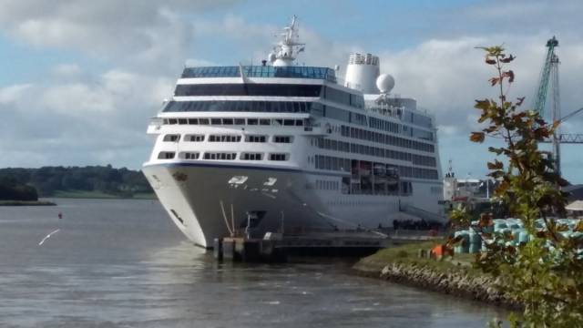 Berthed at Belview, Nautica, the final cruiseship to visit the south-eastern port of Waterford this season