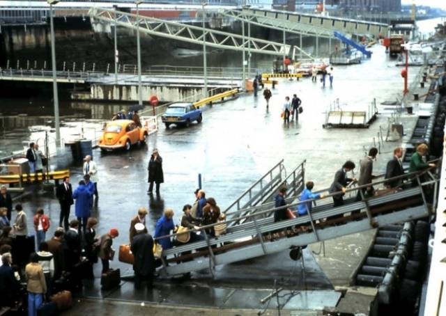 Passengers board the Lady of Mann from the old Liverpool landing stage in 1978