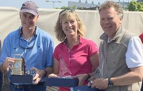 Neil Hegarty, Hilary and David Williams were East Coast Dragon Championships winners at the Royal Irish Yacht Club