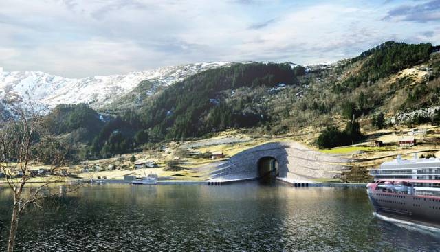 Artist’s illustration of the planned Stad Ship Tunnel in Norway