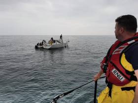 The 34ft yacht dismasted near Dalkey Island yesterday