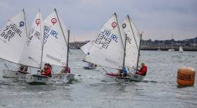 Optimist racing at Dun Laoghaire Harbour. The 2017 National Championships will be hosted by the Royal Irish Yacht Club