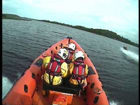 Carrybridge RNLI speeding to one of their three callouts on Upper Lough Erne this past Saturday