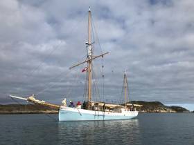 The Limerick ketch Ilen in fine order at Narsaq in southwest Greenland this week