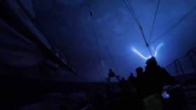 Lightning strikes as the Clipper fleet closes in on Uruguay