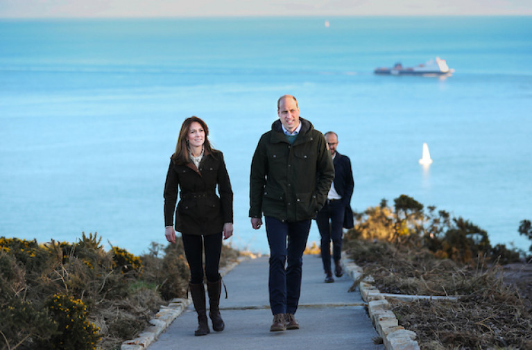 The Duke and Duchess of Cambridge on the cliff path at Howth