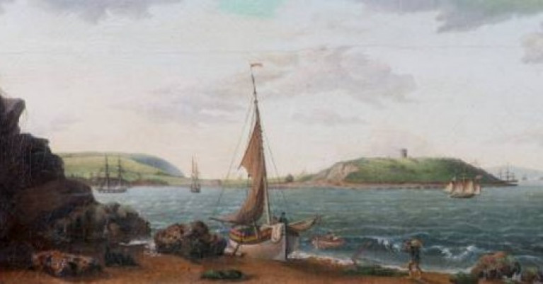 Statio Bene draws together over 40 artworks describing the traditions and historic views of Cork Harbour among them Unknown, View of Cork Harbour from Rostellan, Inisbeg Island, 1809. Collection Crawford Art Gallery, Cork