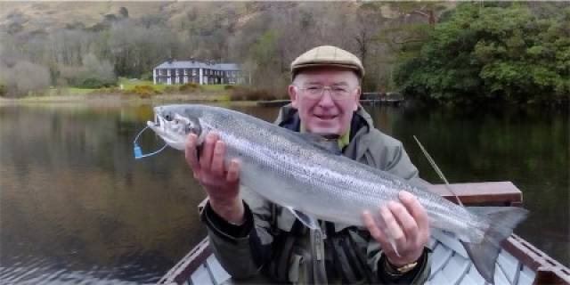 Peter O’Reilly with a Delphi salmon in April 2016