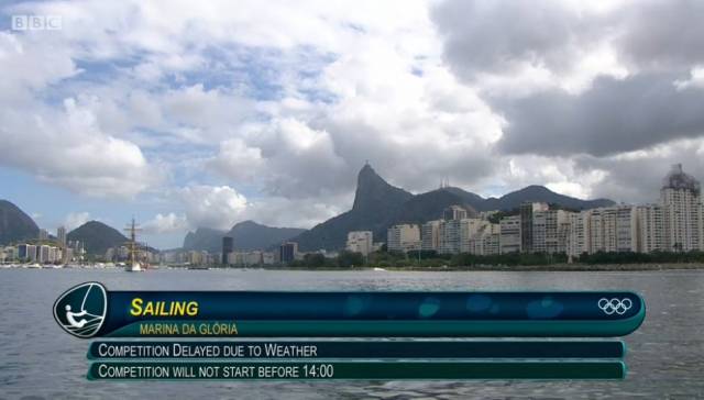 Sailing in Rio is delayed due to lack of wind