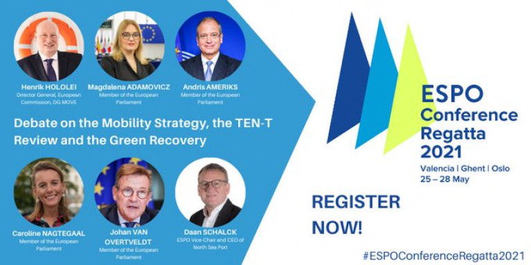 An impressive line up of high level policy makers and MEPs will be part of the ESPO Conference Regatta 2021 when on 26 May, they are to discuss mobility & strategy, ports, TEN-T review and the Green recovery. 