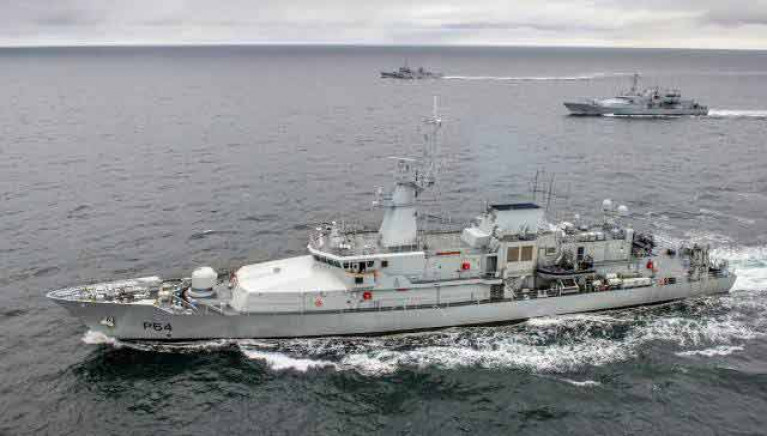 The vessel was detained by the LÉ George Bernard Shaw (pictured) 180 nautical miles west of Mizen Head