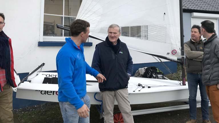 Irish Sailing President Jack Roy (pictured centre) with RS Aero sailors at the INSS Open Day in Dun Laoghaire