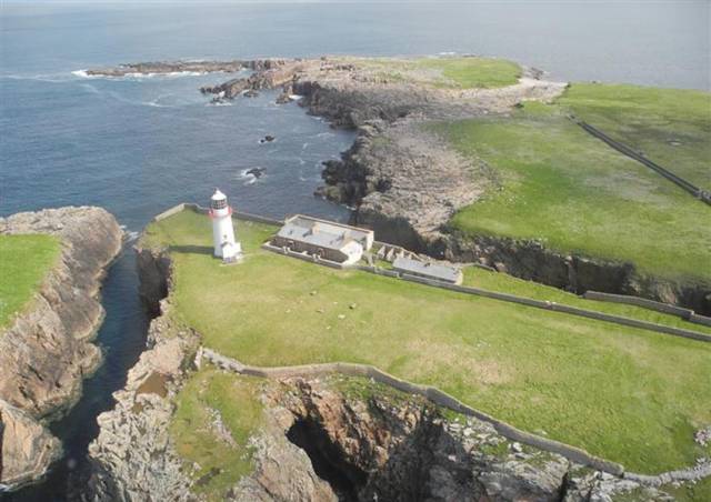The property comprising the two cottages and outbuildings, adjacent to the now automated lighthouse on Rathlin O’Birne Island