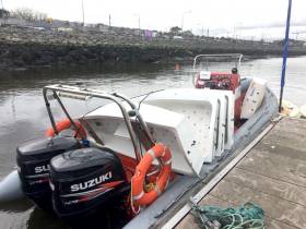 Irish National Sailing School Optimist training dinghies. transported by INSS RIB. arrive at Poolbeg Yacht Boat &amp; Club for Easter Junior Sailing Courses in Dublin City Centre