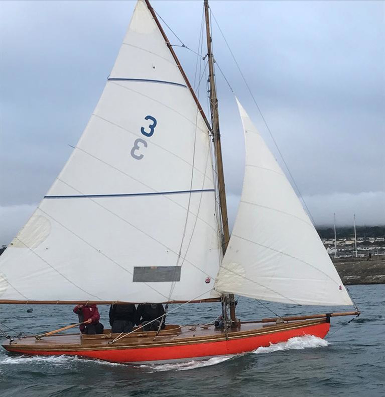Stepping out – Roddy Cooper’s 122-years-old Howth 17 Leila looking her best for her first race of the delayed 2020 season on Tuesday 