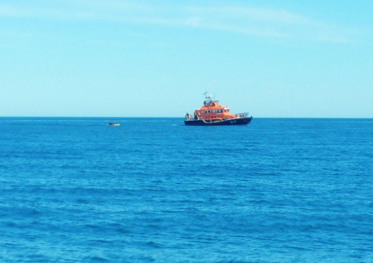 Arklow’s all-weather lifeboat escorts a kayaker to safety