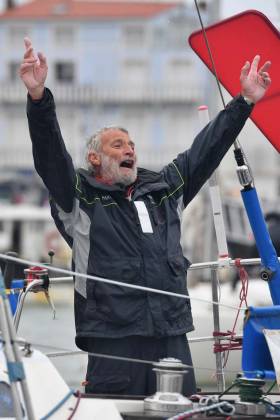 Jean-Luc Van Den Heede crossed the finish line at Les Sables d&#039;Olonne to win the 2018 Golden Globe Race